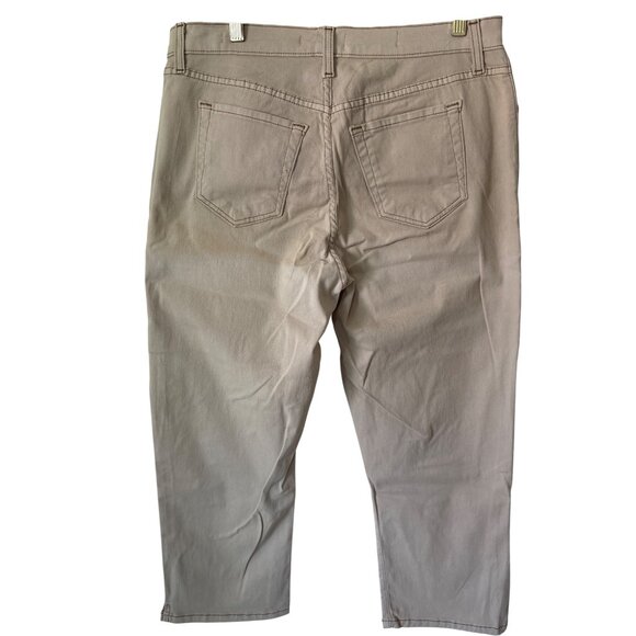 NYDJ Tummy Tuck Jeans Sand Tan Size 14 Stretch Cropped Pants NWT - Picture 7 of 11